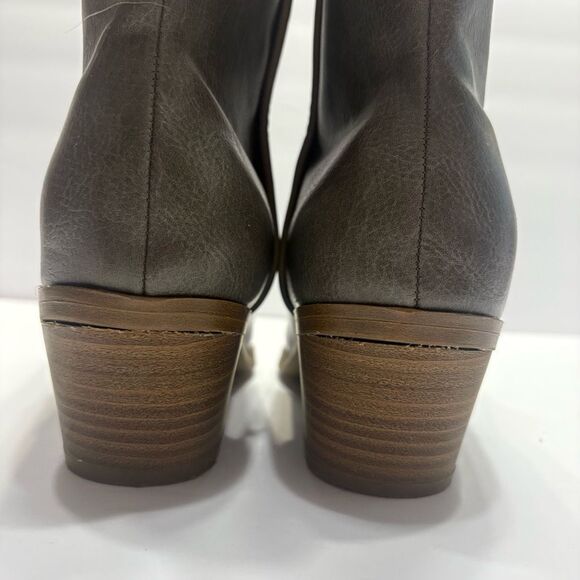 Universal Thread Boots Womens Marlow Zip Cowboy Pointed Bootie Grey Heels Size 8 - Picture 7 of 16